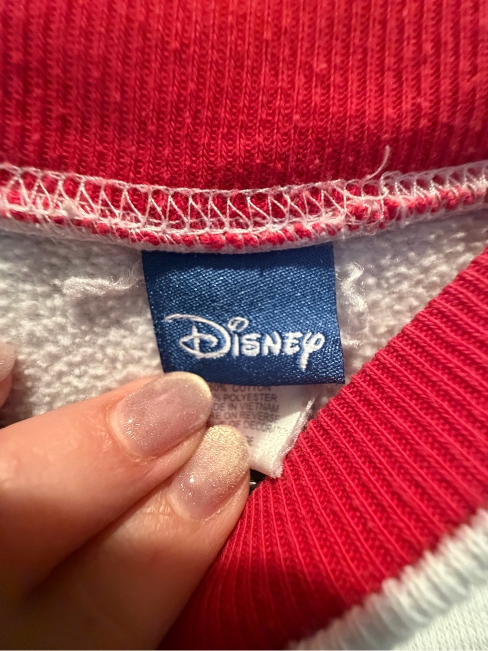 Disney Vintage White Crewneck Sweatshirt with Embroidered Mickey - Picture 3 of 6